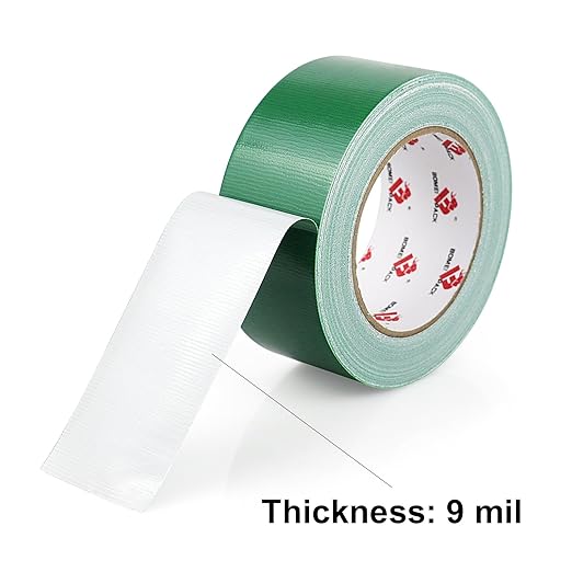 BOMEI PACK 3 Pack Duct Tape Green Heavy Duty,2 Inch x 30 Yards,9 Mil Thick Heavy Duty Strong Green Tape Duct,Waterproof,No Residue,Flexible,Tear by Hand,Industrial Grade for Repairing,Fxing