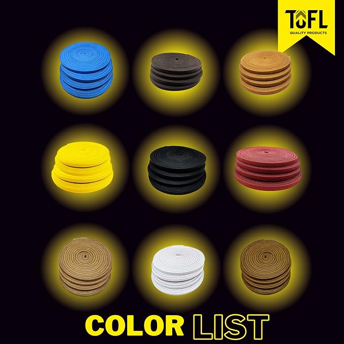 TOFL 72" Baseball Glove Lace Strips - Flat Shaped Cowhide Leather Lacing for Gloves, Mitts & DIY Repair