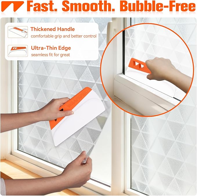 WRAPXPERT Window Film Tools, Window Privacy Film & Peel and Stick Wallpaper Tool Kit, 4-in-1 DIY Starter Set with Smoothing Squeegee, Utility Knife and Blades & 180ml Adjustable Spray Bottle