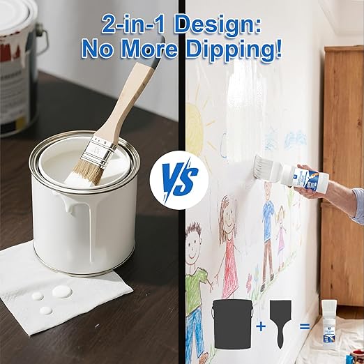 2-in-1 Wall Repair Kit, White Paint for Walls, Drywall Wall Patch, Quick Fix for Holes, Cracks, Dents, Covers Stains