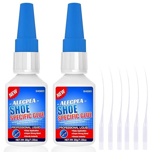 ALECPEA 2Pack 30g Shoe Glue - Ultimate Strength Adhesive for for Soles Boots Sneakers Heels Hiking Shoes Leather Handbags - Quick Set in 15 Seconds
