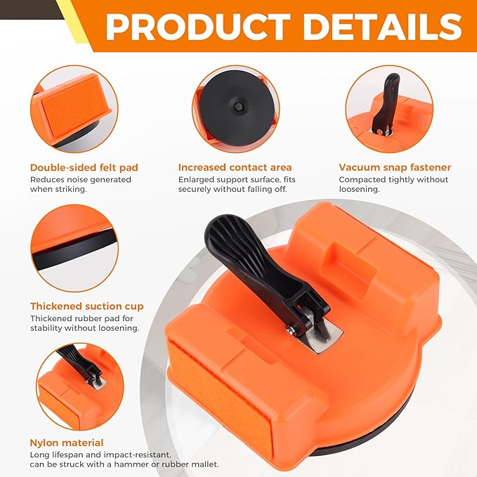 Heavy Duty Floor Gap Fixer Tool with Reinforced Suction Cups and 3 Patch Adhesive Pads for Wood Floors, Laminate Floors, Vinyl Floors, and Hardwood Floors