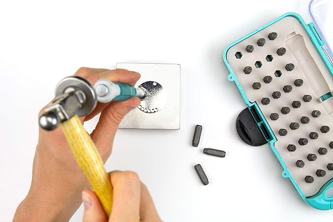 Cousin DIY Stamp & Go Metal Stamping Tool Kit Set with Hammer, Charms, Block and Bits, Multi