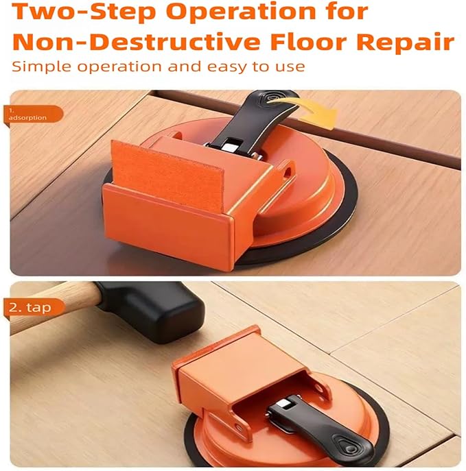 Floor Gap Fixer Tool, Heavy Duty Floor Gap Fixer Suction Cup Tool with 1 Pair Gloves, Adjustable Height Setter & Countertop Leveling Tools for Vinyl, Wood, Laminate Floors(1*Fixer Tool/1* Pair Gloves)