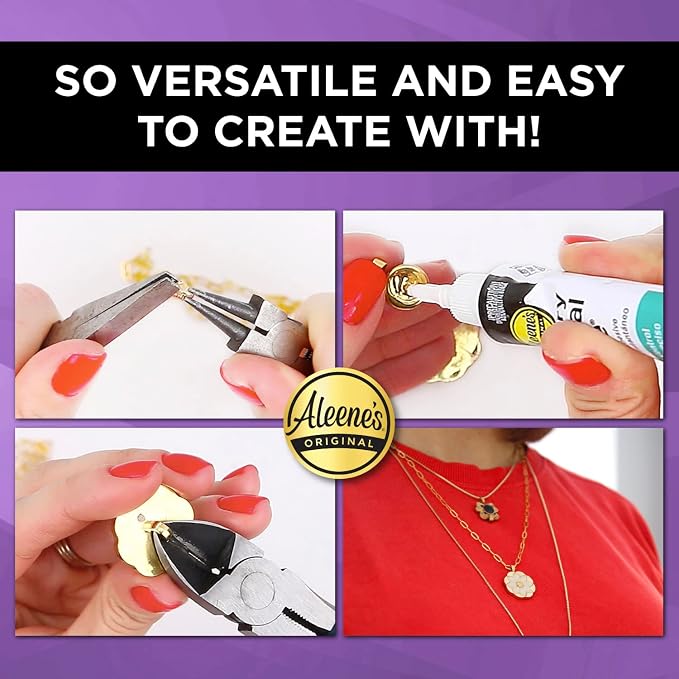 Aleene's 21709 Jewelry & Metal Glue, 0.7 oz - Instant Adhesive, Permanent Bond, Waterproof, Dries Clear, Ideal for Repairs