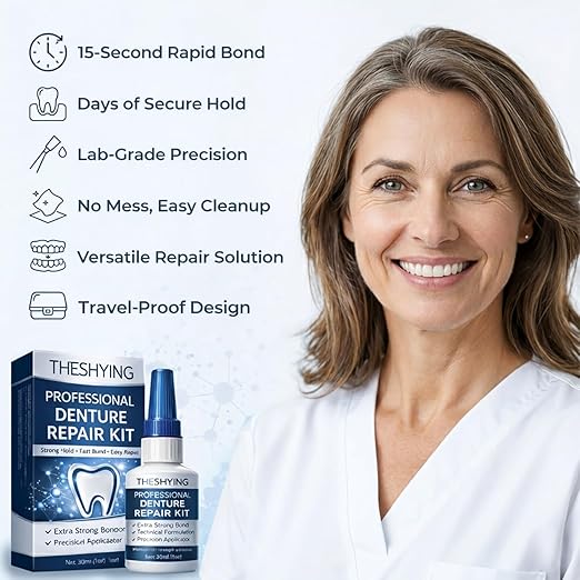 Official Professional Grade Dental Lab Instant Bonding Dental Glue for Dentures & Lab Tools - Fast-Setting in 15-60 Sec | Crack Repair & Gap Filling | Long-Lasting Hold (Days to Weeks) – 1oz