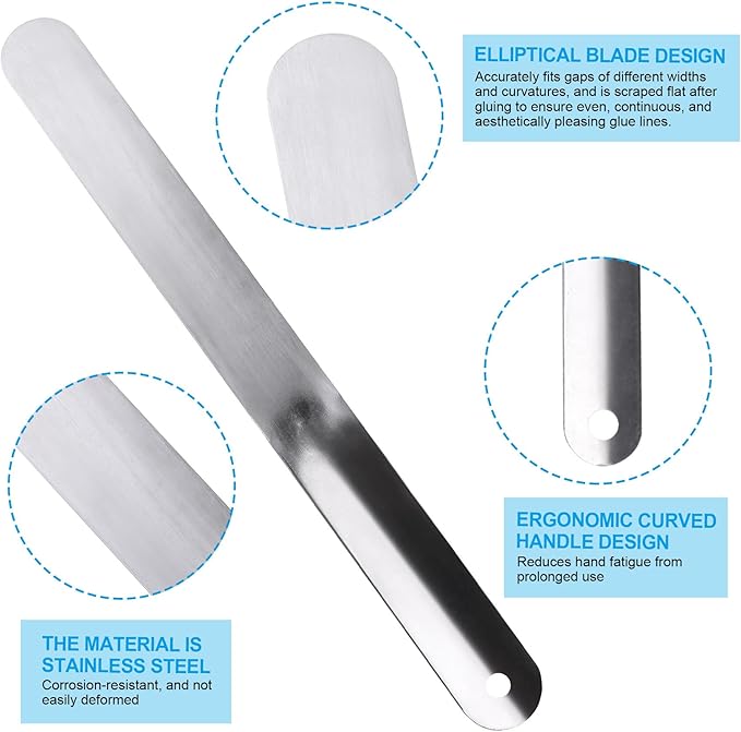 7 Packs Caulking Spatula Tool Set, Stainless Steel Multi-Size Caulk Finishing Spatulas for Bathroom, Kitchen, Window, and Door Sealing