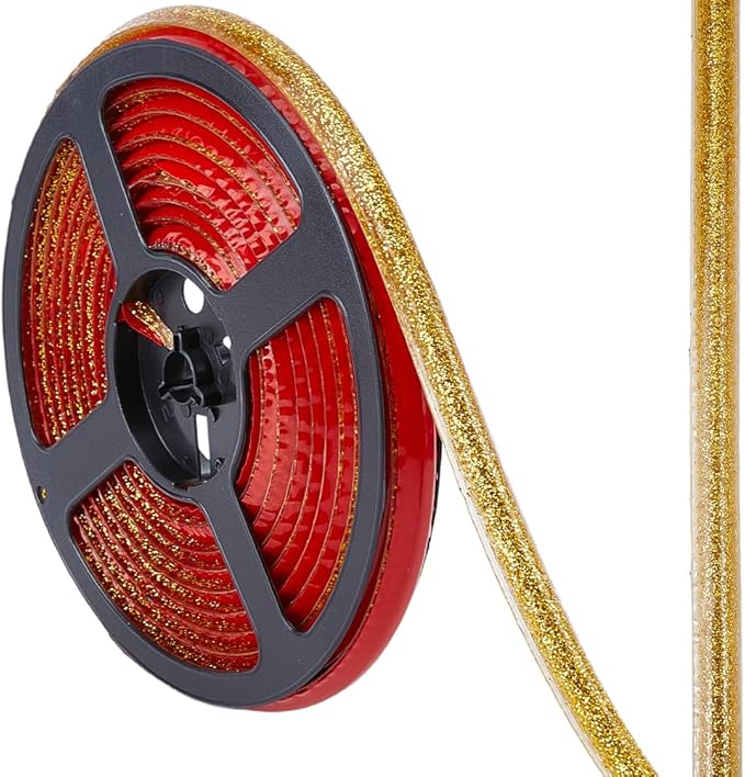 GORGECRAFT 5.5 Yard Ceramic Tile Gap Tape 0.6 Inch Self Adhesive Caulk Strip Gold Waterproof Caulking Strip Peel and Stick Tape Roll Floor Edge Sealant Trim for Kitchen Sink Stove Bathroom Bathtub