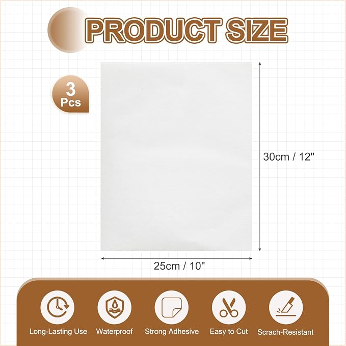 MECCANIXITY 5 Pcs Leather Repair Patch 10"x12" Self-Adhesive Leather Vinyl Repair Tape Kit for Furniture Couches Sofa Chair Car Boat Seats Jackets, White