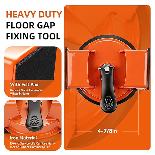Floor Gap Fixer Tool,Heavy Duty 90° Striking Surface Floor Suction Cup Tool with Slot Cutter and Silicone Pad & Rubber Mallet for Repair Laminate Vinyl Hardwood Flooring