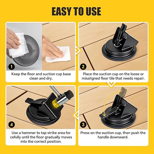 Heavy Duty Floor Gap Fixer Tool, Laminate Flooring Tool for Gap Fixing, Plank Grabber Fix Professional Floor Repair Tool with Enhanced Suction Cup, Flooring Tools for Smooth Plank, Iron(no Hammer)