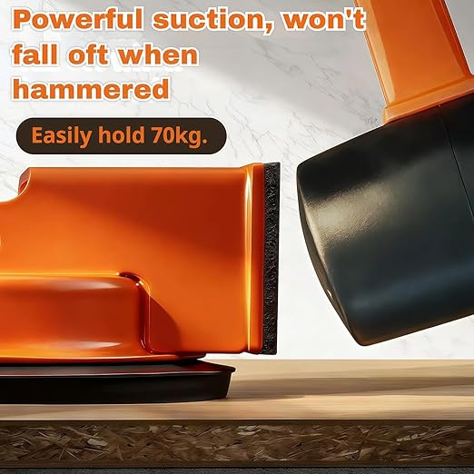 Floor Gap Fixer Tool, Cast Aluminum, Heavy Duty Flooring Repair Kit with Vacuum Suction Cup for Laminate, Vinyl, Wood and Tile Floors (Orange)