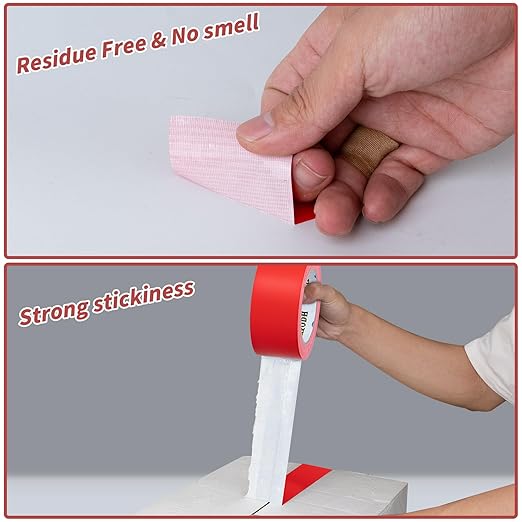 Oleitodh 6 Pack Red Duct Tape Heavy Duty,8.3 Mil Thickness,2 Inches x 30 Yards,Strong Industrial Strength,Flexible,No Residue,Waterproof and Tear by Hand,Multi-Use for Indoor & Outdoor Repairs
