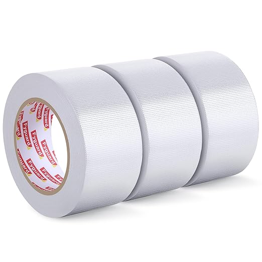 3 Pack White Duct Tape, 1.89 Inch x 60 Yard Total Waterproof Duct Tape for Indoor Outdoor Repair Fixing Reinforcement