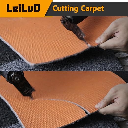 LEILUO 6 Pcs Oscillating Multi Tool Hook Knife Blade for Carpet Roof Shingles Soft Materials Universal Oscillating Tool Accessory with Storage Bag Compatible with DeWalt Dremel Milwaukee and More