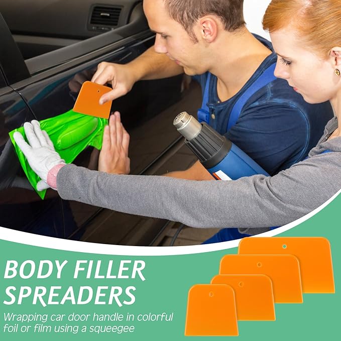 Frienda 20 Pcs Body Filler Spreaders Plastic Tools for Automotive Applying Putties Glazes Caulks and Paint (4 Sizes)