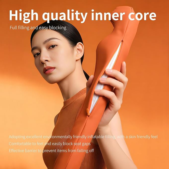 Inflatable Car Seat Gap Filler, Air Bladder Leak Proof Plug for Car Seat Cracks, Universal Fit Easy Installation to Prevent Items from Falling - No Tools Required, Back Seat Safe Black