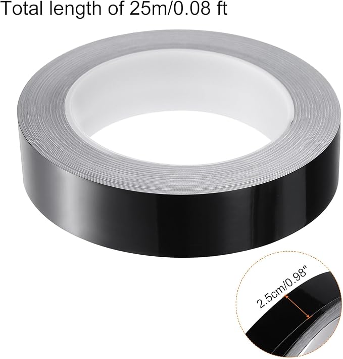 HARFINGTON 2Pcs Floor Tiles Black Foil Lines Metallic Mirror Tape 0.98" x82 Ft Ft Self Adhesive Decor Floor Wall Seam Sticker Waterproof Gap Sealing Tape for Kitchen Bathroom Cabinet