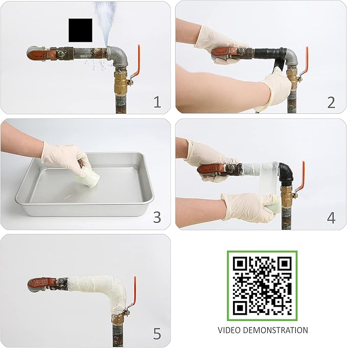 Pipe Repair KIT, Fiberglass Wrap, Water Leak, Plumbing, Underwater OK, Emergency, Self DIY, Permanent (Patch Type, 2in x 5ft)