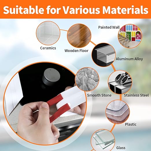 Caulk Tape for Bath and Kitchen, Self Adhesive Caulking Strip for Toilet Base, White Caulk Tape for Bottom of Toilet, Tub Surround, Kitchen Countertop
