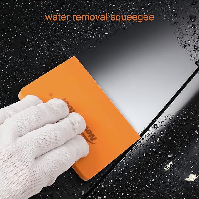 NEWISHTOOL Soft Silicone Small Squeegee for Vinyl, 2 PCS PPF Tools Window Tinting V-Blade Scraper for Window Film Application, Car Paint Protective Film Installation & Water Removal
