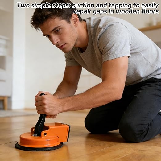 Heavy Duty Floor Gap Fixer Tool, Enhanced Vacuum Suction Cup Flooring Gap Repair Tool Laminate Vinyl Wood Tile Flooring Industrial Iron Plank Grabber Home Renovation DIY Installation (Red)