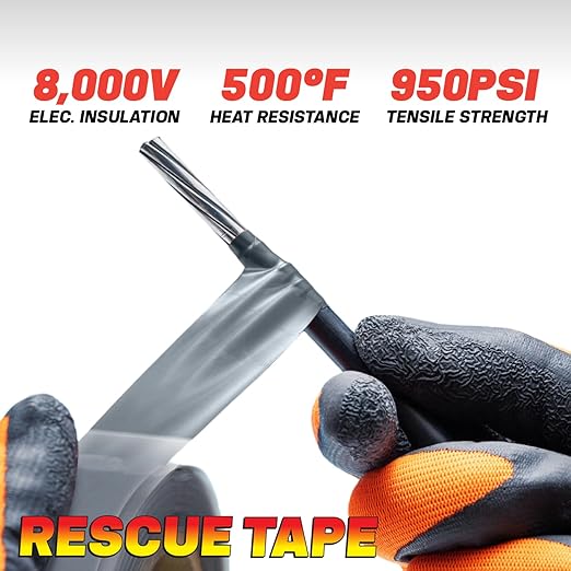 Bond It Rescue Tape, Self-Fusing Silicone for Emergency Plumbing, Pipe & Hose Repair, Electrical Insulation, Waterproof, 950 PSI, Made in USA, 1" x 12', Yellow