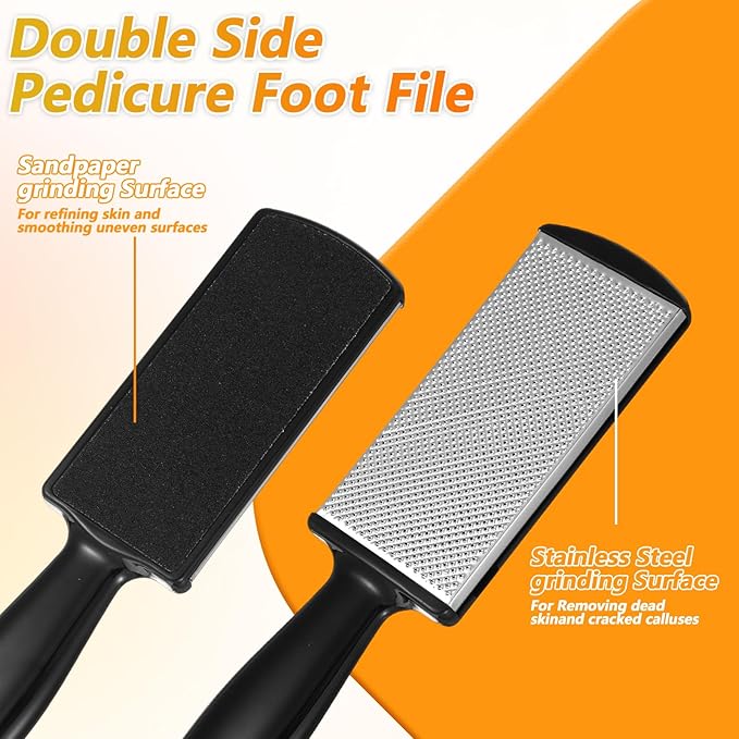 Sibba Foot File Callus Hard Skin Remover Nano Glass Foot File Remover Feet Rasp Pedicure Scrubber Tool Feet Callus Removal for Care Stainless Scraper Cracked Dead Skin Removal