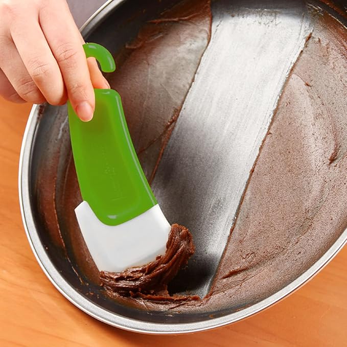 Silicone Pan Scraper Dish Cleaning Spatula Bowl Scraper Dish Scraper Non Stick Kitchen Scraper Pan Rubber Cleaning Spatula Pot Cleaning Tool 2 PCS (Green & Grey)