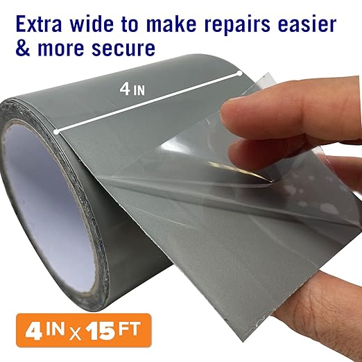 Better Boat Gray Waterproof Tape for Leaks Heavy Duty Marine Grade Seal Tape, 15 ft x 4 in, Canvas, Gutters, HVAC, Outdoor Sealing