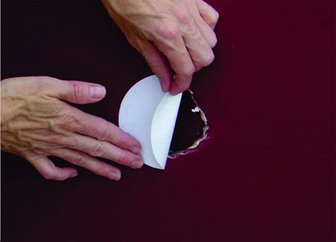 Stepsaver Products USA Made Self-Adhesive Trump Wall Repair Patch Kit Smooth (1) Pack with 8 Repair Patches for Door Knob Sized Holes and 8 Center Reinforcement Patches.