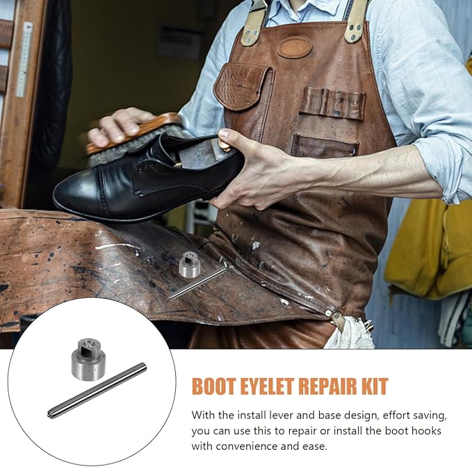 Boot Eyelet Repair Kit with Shoelace Buckle Installation Tool Lightweight Portable Gear Repair for Hiking Boots and Outdoor Accessories
