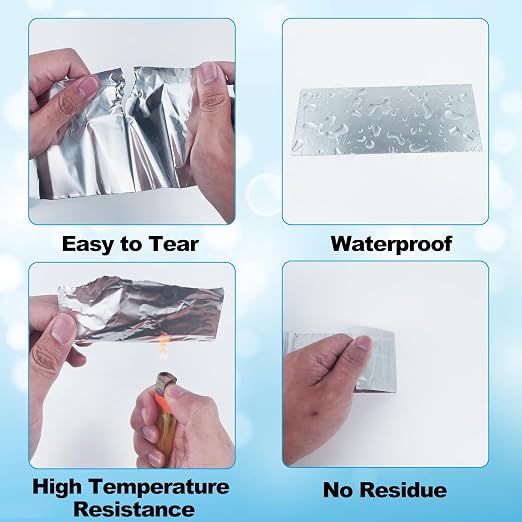 3 Pack Aluminum Foil Tape 4 Inch x 225 Feet Total, Heavy Duty Waterproof HVAC Tape, High Temperature Resistant Metal Tape for Ductwork, Dryer Vent, Pipe Insulation, Sealing & Patching