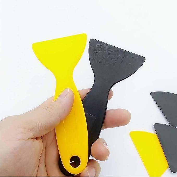 12 Piece Plastic Spatula Scraper Kit Flexible Putty Paint Grout Decal Removal Tools