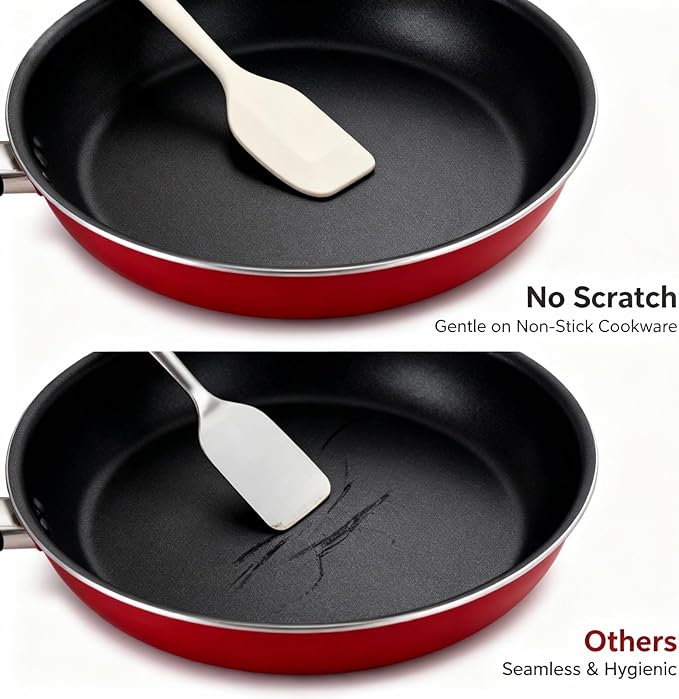 Flexible Silicone Spatula - Heat Resistant Kitchen Utensils for Baking, Cooking, Mixing & Scraping | Premium, Sturdy & Non-Scratch Tool for Non-Stick Pans