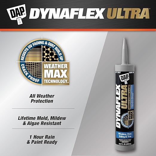 DAP Dynaflex Ultra Advanced Exterior Sealant,Light Gray,10.1 Oz (7079818219),(Pack of 2)