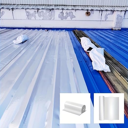 Waterproof Sealant Tape Self Adhesive Rubberized Asphalt Tape for RV Roof Metal Roof Corrugated Roof Leak Repair UV Resistant Heavy Duty Waterproofing Membrane(Silvery, 196.85 in X 11.81 in)