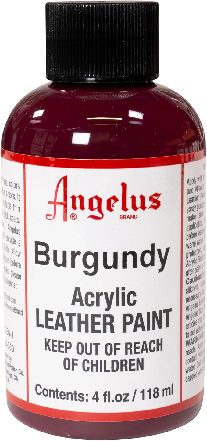 Angelus Acrylic Leather Paint, 4 oz, Burgundy