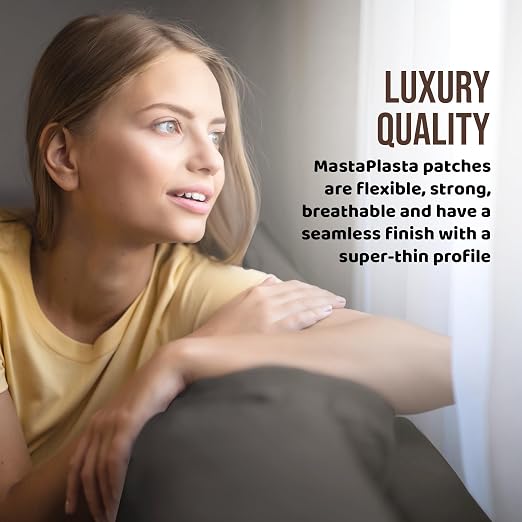 MastaPlasta Instant Upholstery Quality Self-Adhesive Repair Patch. XL Size - Tan Suede - 11in x 8in / 28cmx20m. Easily Fix Couches, Car Seats, Bags & Other Suede, Leather and Velvet Items!
