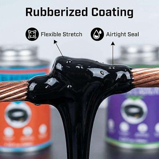 Liquid Electrical Tape, 5.29OZ, Waterproof, UV Resistant, Airtight Seal, Extreme Temperature Flexible, Corrosion Proof, Integrated Brush, Marine Automotive Household