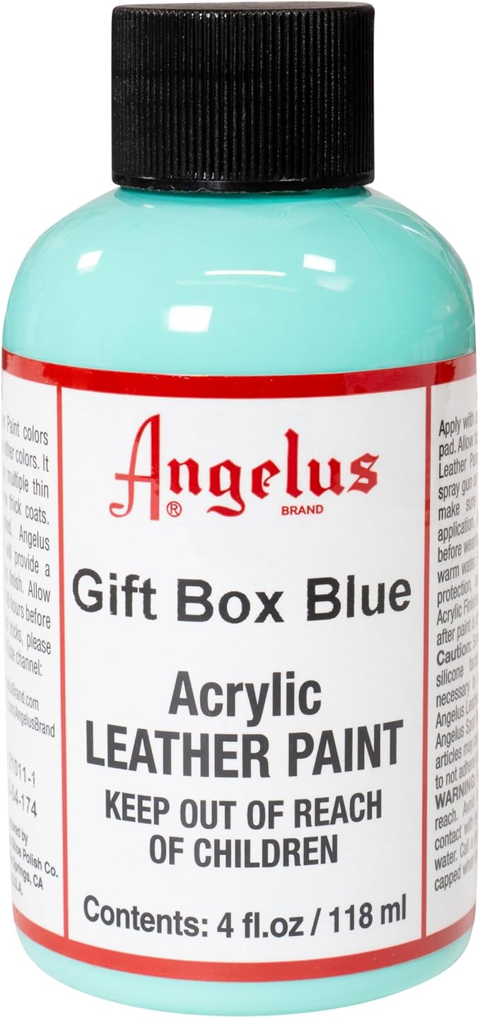Angelus Acrylic Leather Paint, 4 Fl Oz (Pack of 1), Gift Box Blue