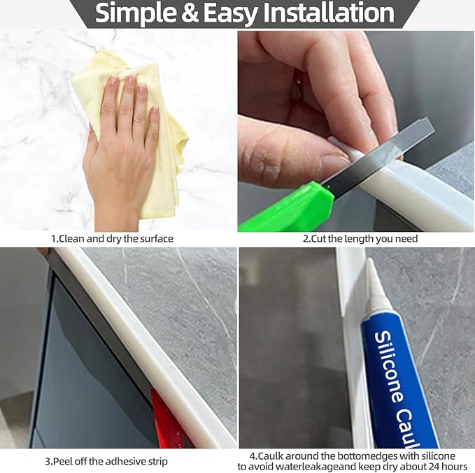 118 Inch Collapsible Shower Threshold Water Dam Barrier,Self Adhesive Silicone Shower Water Bathtub Splash Guard Bathroom Kitchen Water Stopper Blocker for Dry and Wet Separation Seal Strip Edge Trim