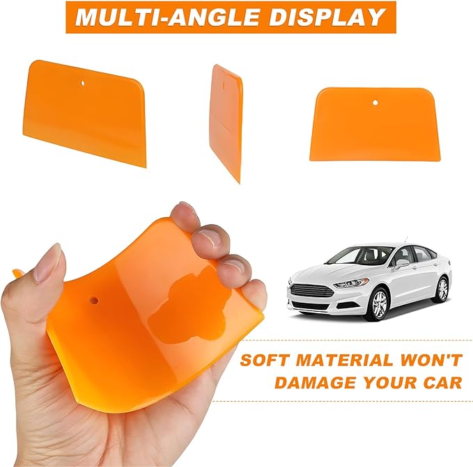 6 PCS Body Filler Spreaders, 4" 5" 6" Reusable Squeegee Flexible Car Body Filler Spreader Tool, Plastic Maintenance Tool for Automotive Applying Fillers Putties Glazes Caulks