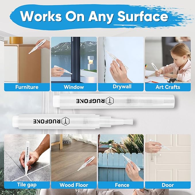 Touch Up Paint Pen 4 Paint Touch Up Pens Fillable Brush Refillable for Walls Wall Repair Funiture Cabinet Wood Floor Window 6ML 9Pcs Set