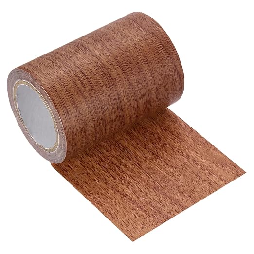 uxcell Wood Grain Repair Tape, 3.1" x 15ft Self Adhesive Wood Grain Colored Duct Tape Waterproof Repair Patch for Furniture Floor Scratch Fix, Baseboards, DIY Decor, Chocolate Pine