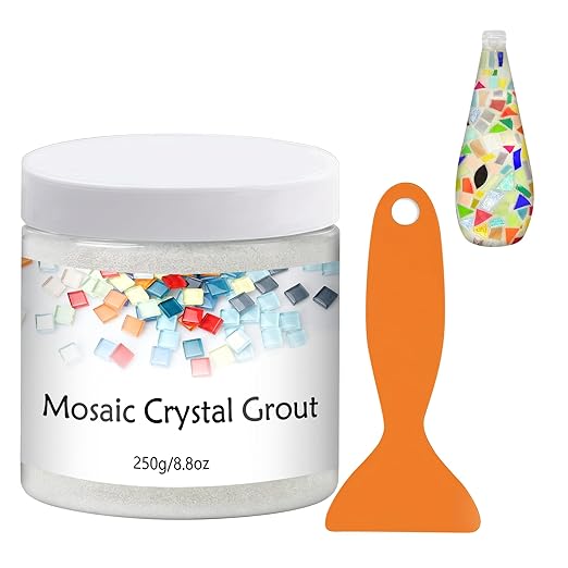 Mosaic Crystal Grout, Mosaics Tile Tools, Mosaic Tile Accessories – Essential for Handmade Grouting and Perfect for DIY Craft Projects (Translucent, 8.8oz)