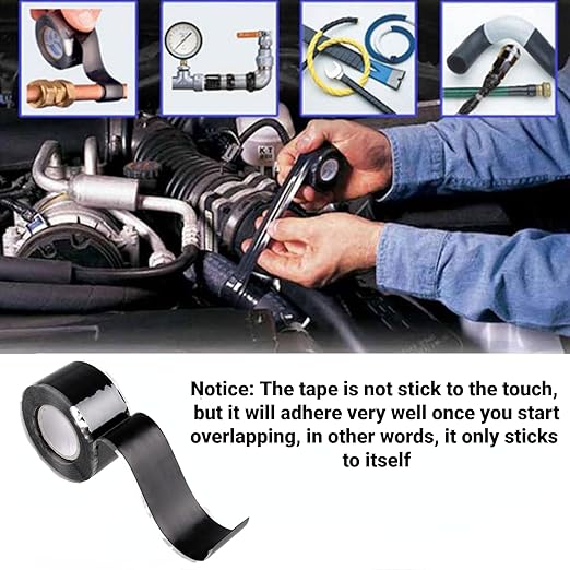 Self Sealing Fusing Silicone Tape Clear, 1 in Wide 36Feet Heavy Duty & Leak Proof Rubber Waterproof Hose Tape Pipe for Water Emergency Pipeline Repair Cable Winding Insulating (0.5mm in Thickness)