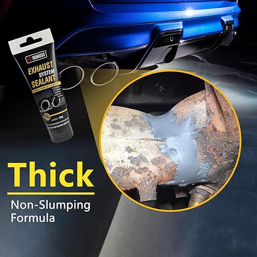 LOCBONDSO High Temp Exhaust Repair Kit, Muffler Repair Kit & Exhaust Sealant, Exhaust Leak Repair for Muffler, Tailpipe, Exhaust System, 5.3 oz.