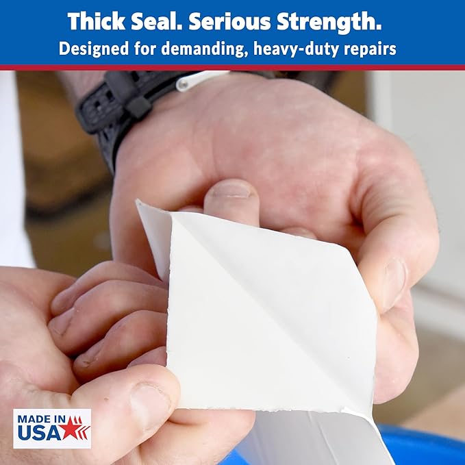 Gaffer Power White Butyl Seal Tape 4” x 5 FT – Waterproof Leak Repair Tape for Roof, Gutters, Pipes & RV – Flexible, Weatherproof, Made in USA