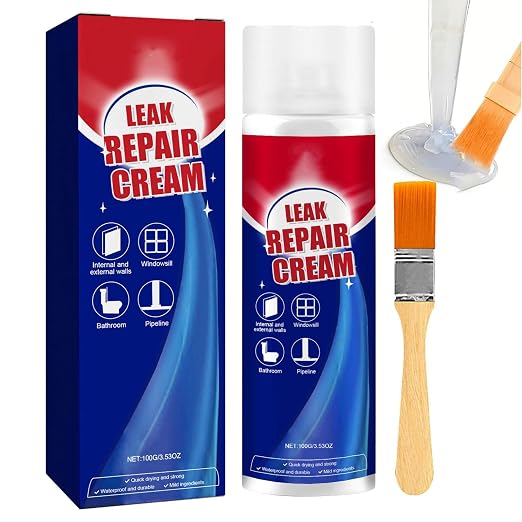 Leak Repair Cream,Leak-Repair Waterproof Sealant Spray,3.53 OZ Long Lasting Flex Stop Leak,Fast Drying Transparent Sealant for Roofs Pipes Crack (1,M)